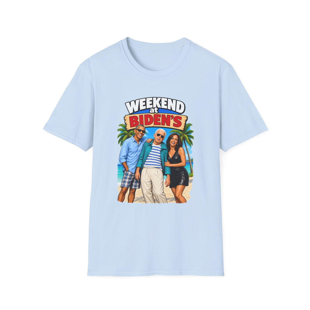 Weekend At Biden's — Beach Party Parody Graphic Unisex Softstyle T-Shirt