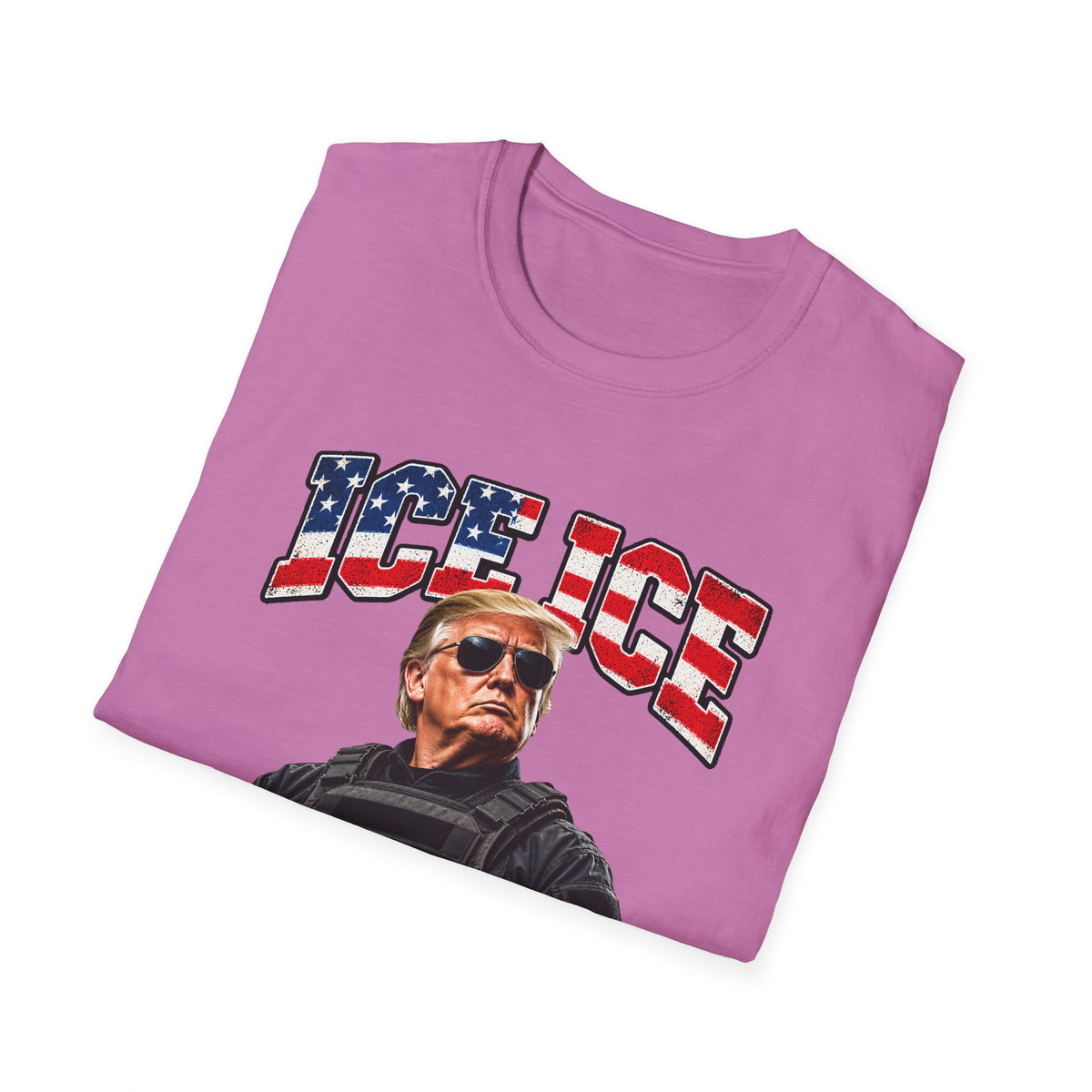 Ice Ice Baby — Trump Tactical Vest & American Flag Graphic Unisex Softstyle T-Shirt