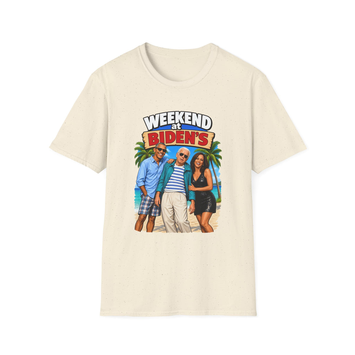 Weekend At Biden's — Beach Party Parody Graphic Unisex Softstyle T-Shirt