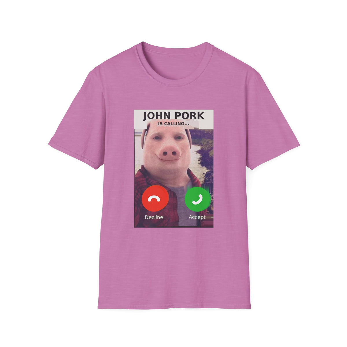 John Pork Is Calling — Viral Incoming Call Meme Unisex Softstyle T-Shirt
