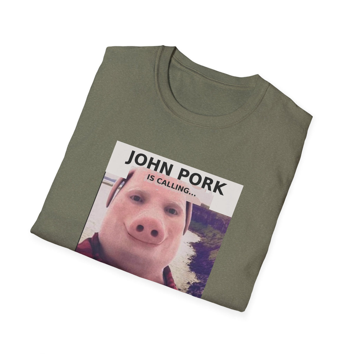 John Pork Is Calling — Viral Incoming Call Meme Unisex Softstyle T-Shirt