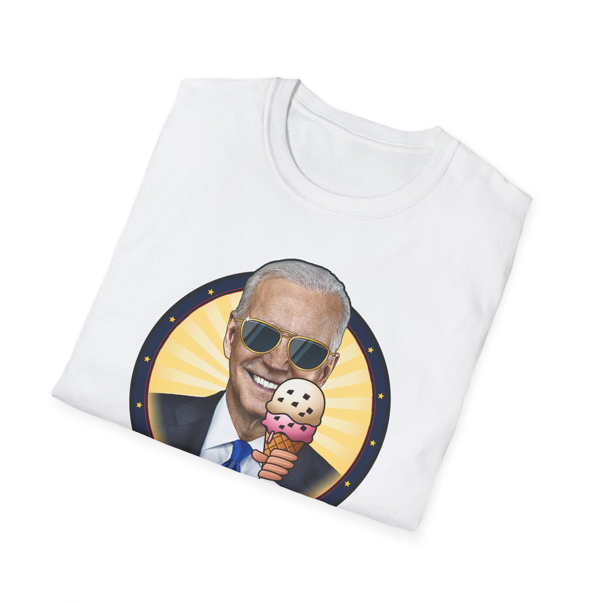 C'mon Man! — Joe Biden Aviators & Ice Cream Graphic Unisex Softstyle T-Shirt
