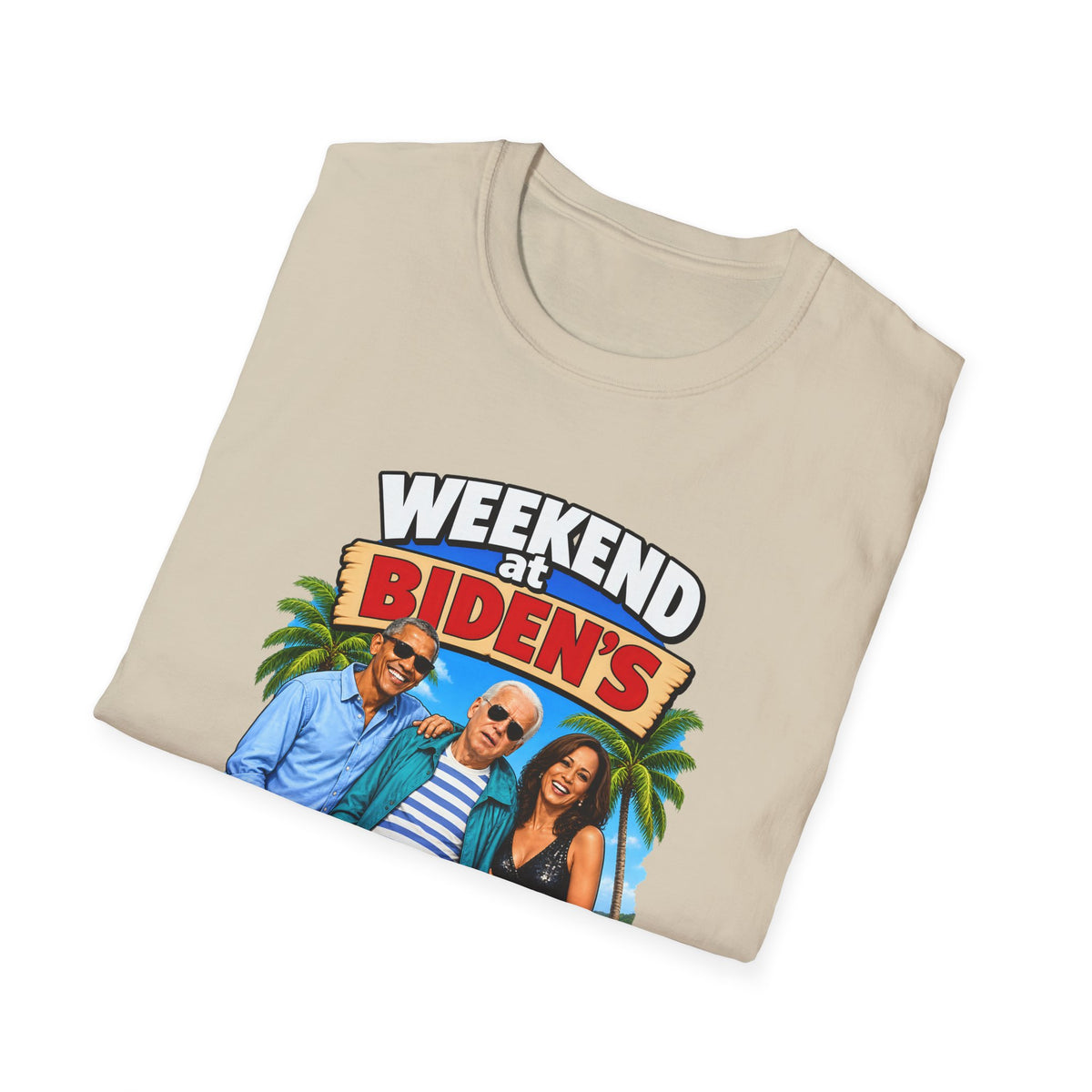 Weekend At Biden's — Beach Party Parody Graphic Unisex Softstyle T-Shirt