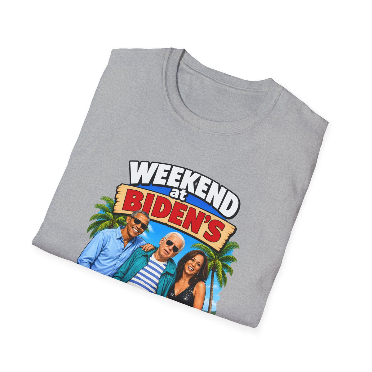Weekend At Biden's — Beach Party Parody Graphic Unisex Softstyle T-Shirt