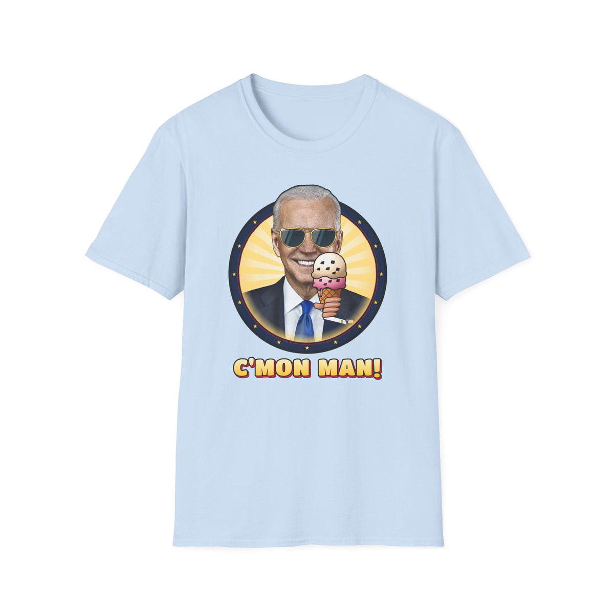 C'mon Man! — Joe Biden Aviators & Ice Cream Graphic Unisex Softstyle T-Shirt