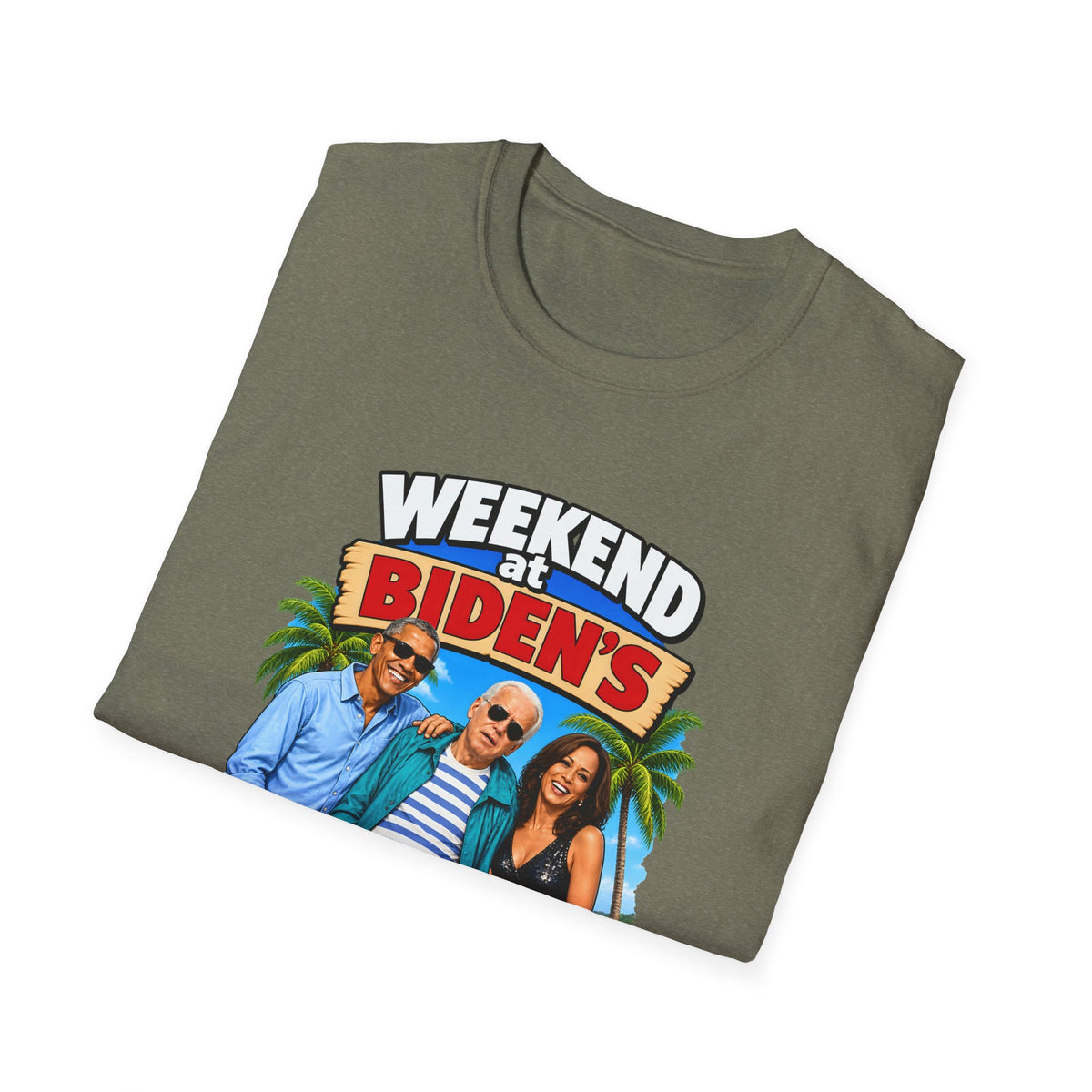 Weekend At Biden's — Beach Party Parody Graphic Unisex Softstyle T-Shirt
