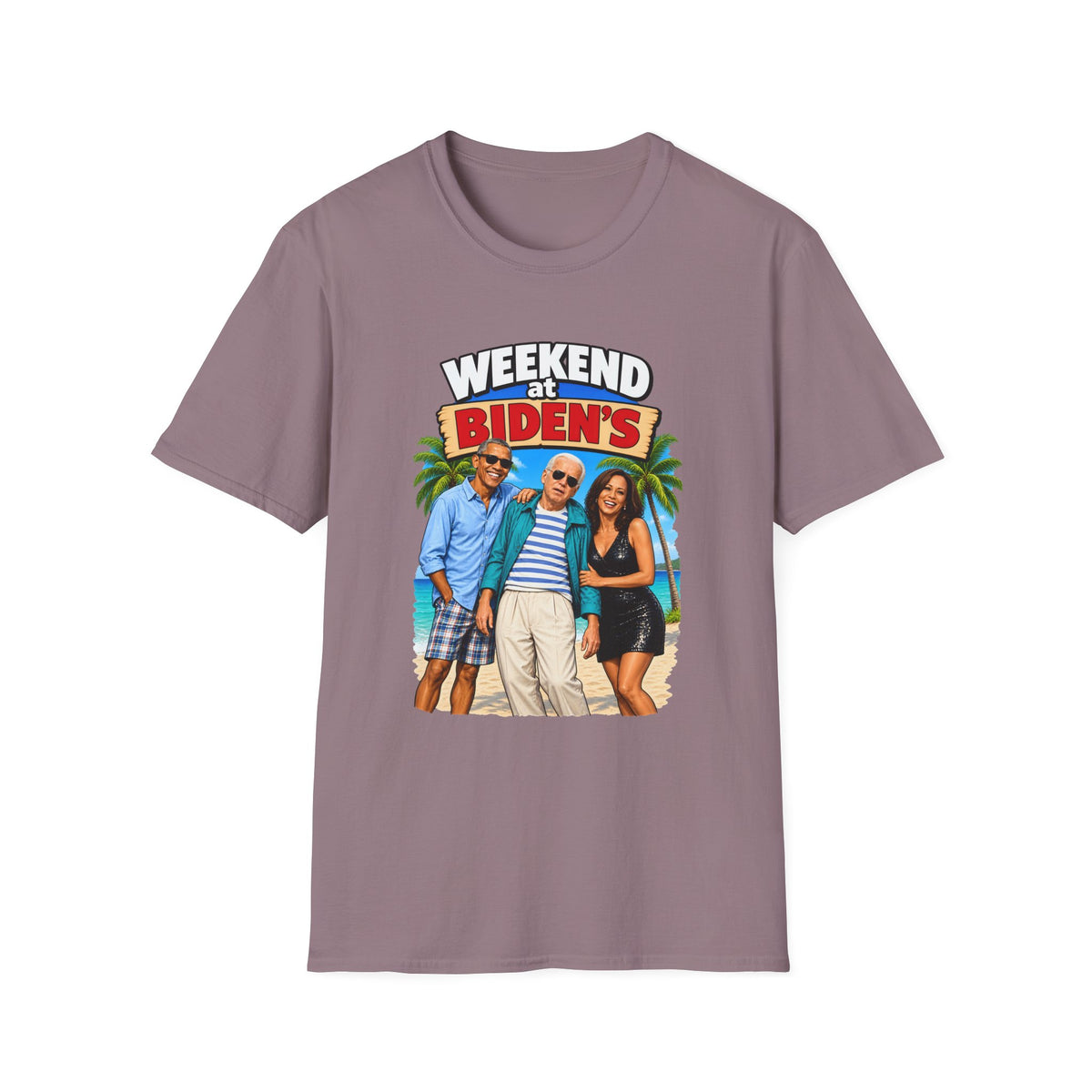 Weekend At Biden's — Beach Party Parody Graphic Unisex Softstyle T-Shirt