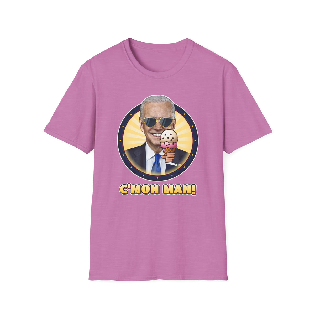 C'mon Man! — Joe Biden Aviators & Ice Cream Graphic Unisex Softstyle T-Shirt
