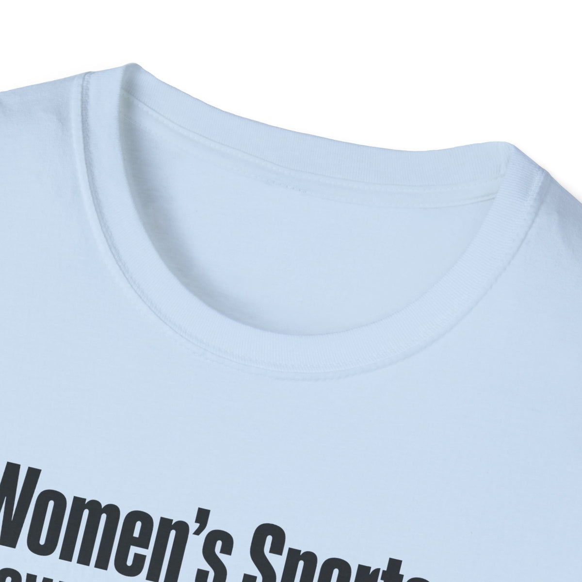 Women's Sports Now Featuring Men — Athlete Silhouette Political Satire Unisex Softstyle T-Shirt