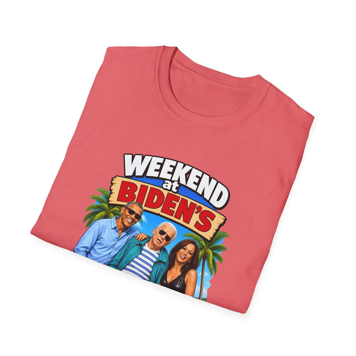 Weekend At Biden's — Beach Party Parody Graphic Unisex Softstyle T-Shirt