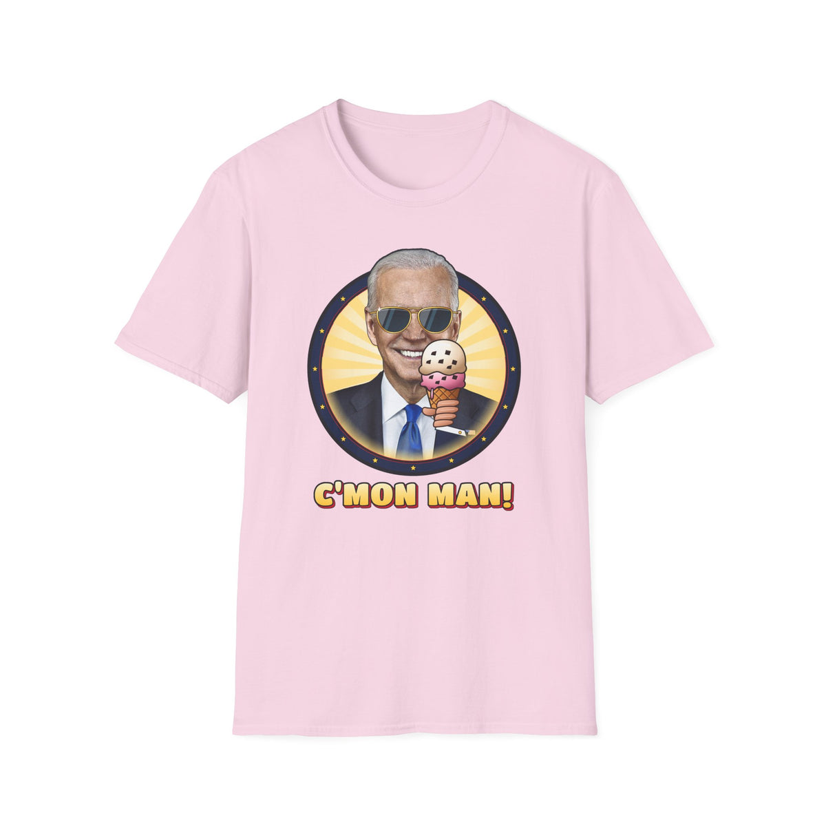 C'mon Man! — Joe Biden Aviators & Ice Cream Graphic Unisex Softstyle T-Shirt