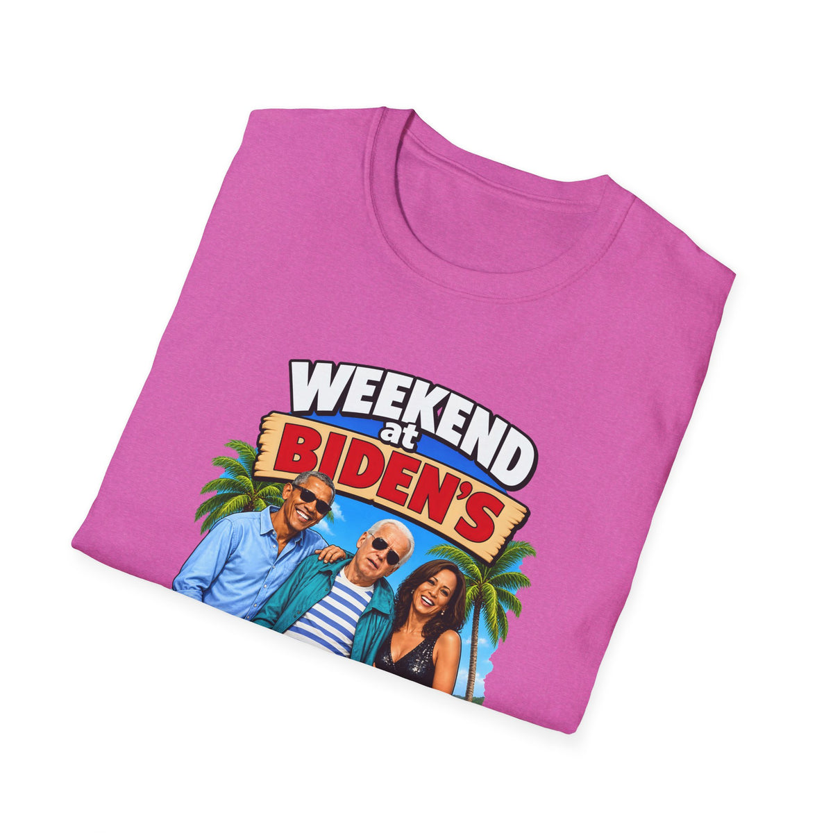 Weekend At Biden's — Beach Party Parody Graphic Unisex Softstyle T-Shirt