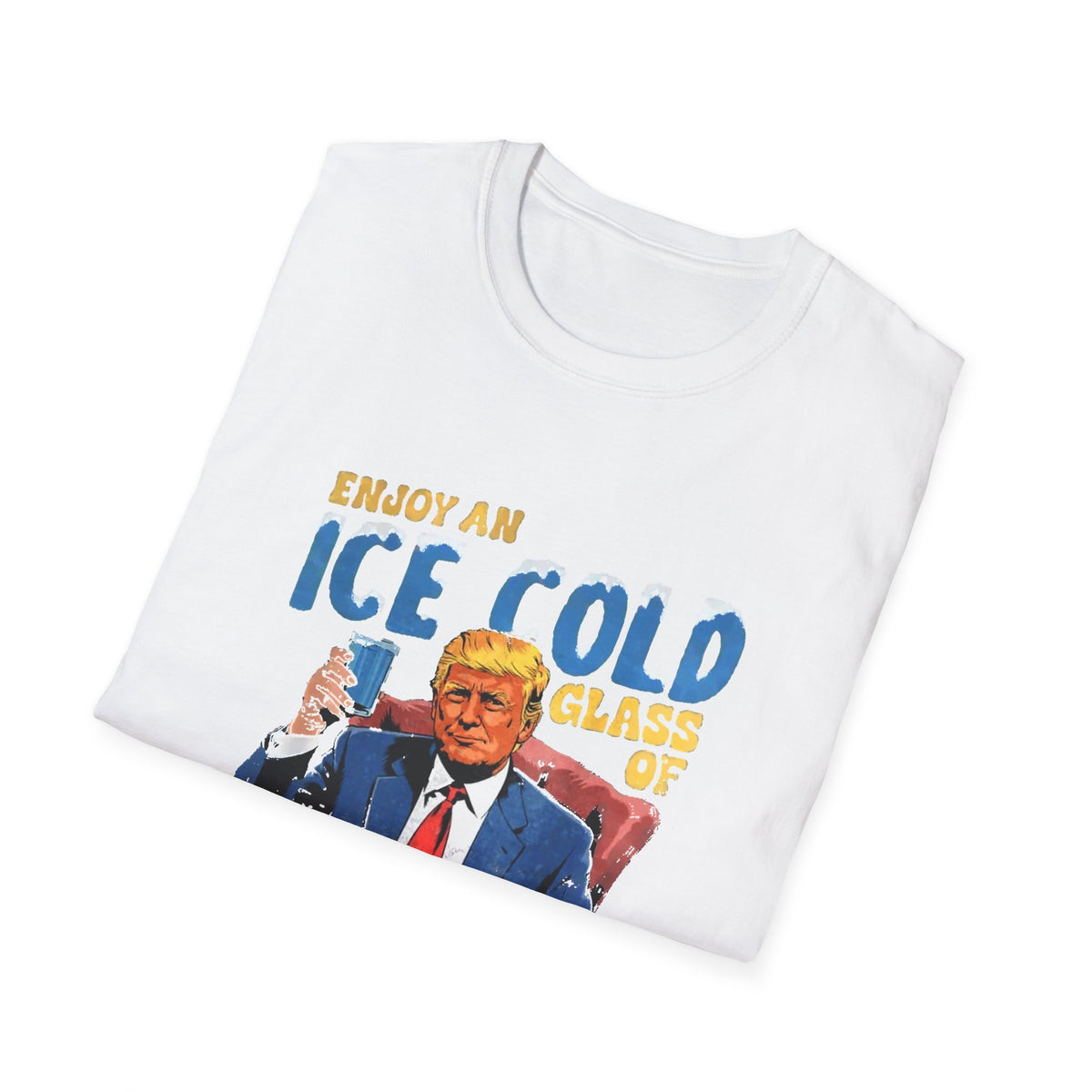 Enjoy An Ice Cold Glass Of Deportation — Vintage Comic Graphic Unisex Softstyle T-Shirt