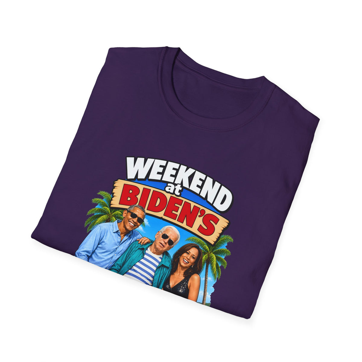 Weekend At Biden's — Beach Party Parody Graphic Unisex Softstyle T-Shirt