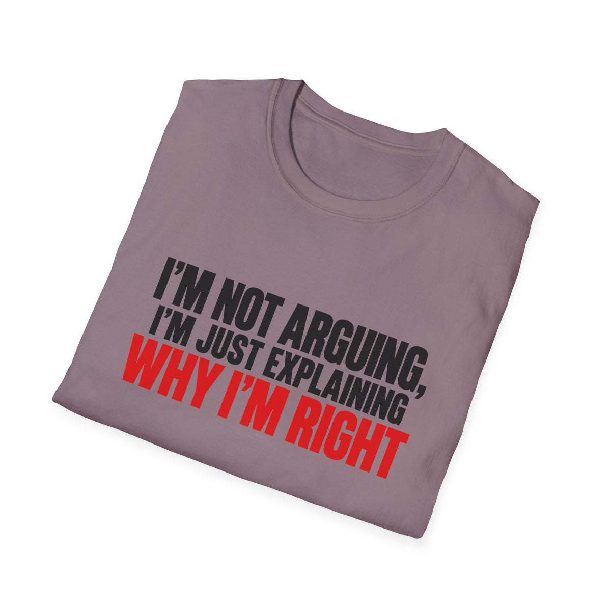 I'm Not Arguing, I'm Just Explaining Why I'm Right — Bold Statement Graphic Unisex Softstyle T-Shirt