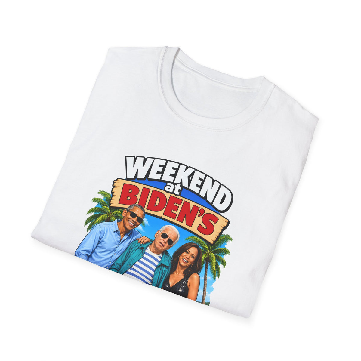 Weekend At Biden's — Beach Party Parody Graphic Unisex Softstyle T-Shirt