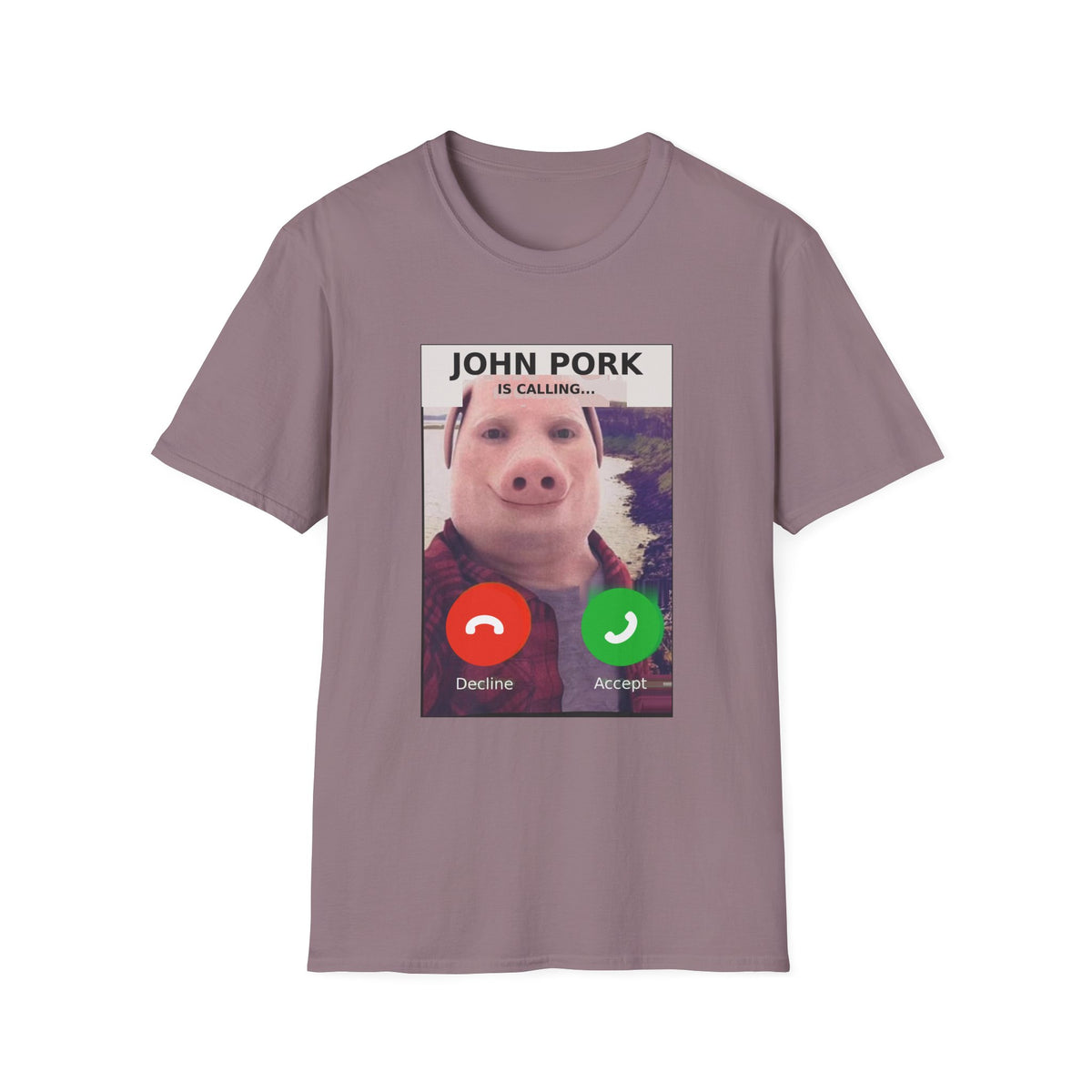 John Pork Is Calling — Viral Incoming Call Meme Unisex Softstyle T-Shirt