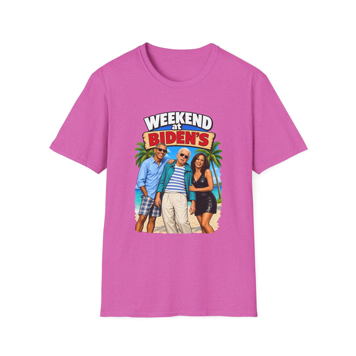 Weekend At Biden's — Beach Party Parody Graphic Unisex Softstyle T-Shirt