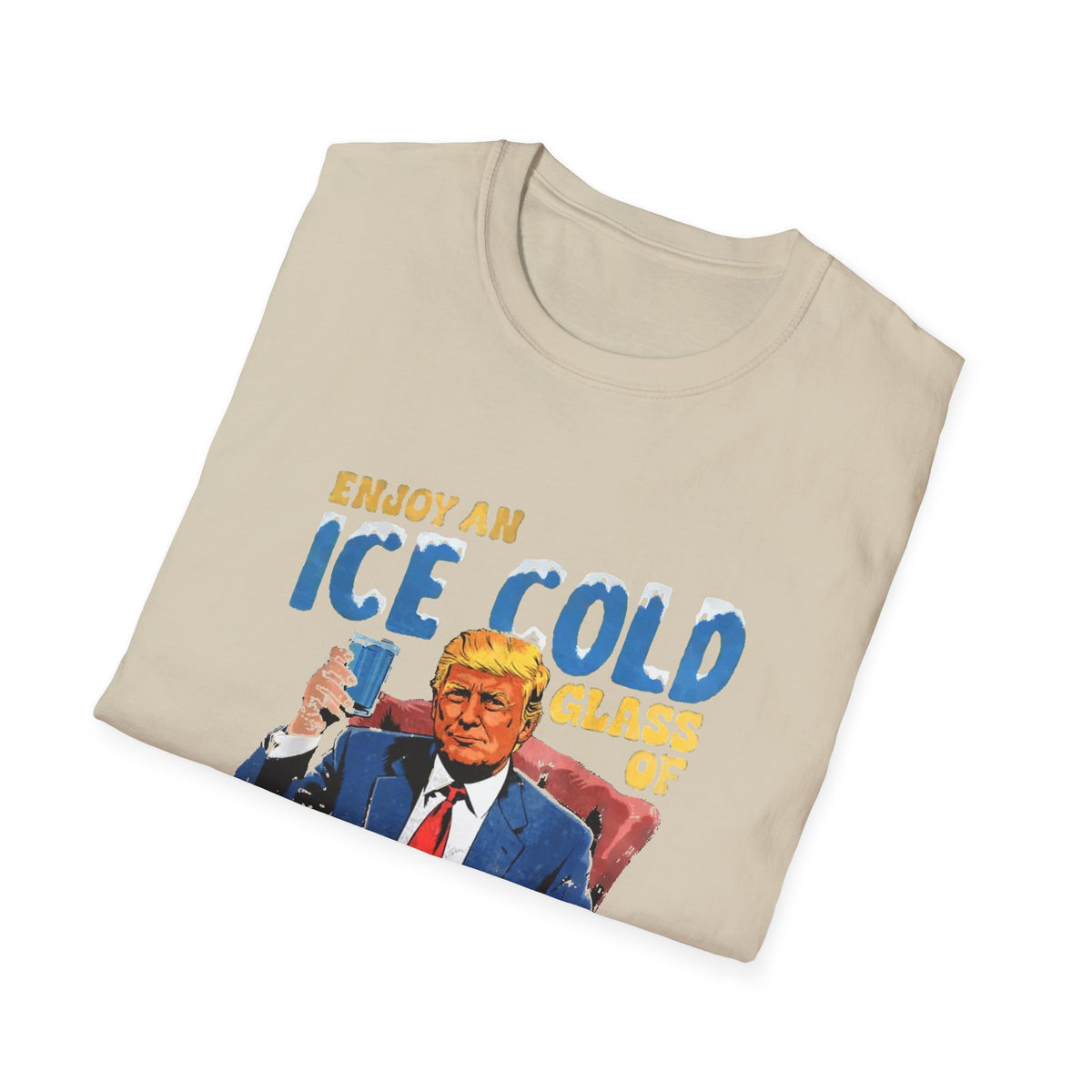 Enjoy An Ice Cold Glass Of Deportation — Vintage Comic Graphic Unisex Softstyle T-Shirt