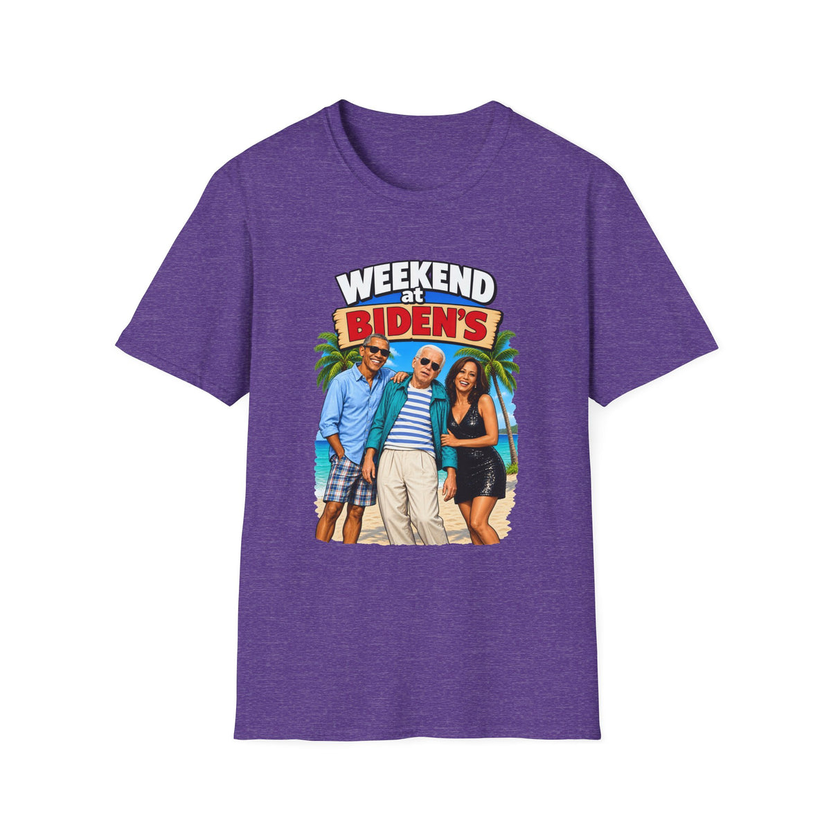 Weekend At Biden's — Beach Party Parody Graphic Unisex Softstyle T-Shirt