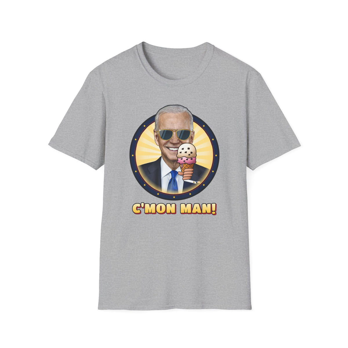 C'mon Man! — Joe Biden Aviators & Ice Cream Graphic Unisex Softstyle T-Shirt