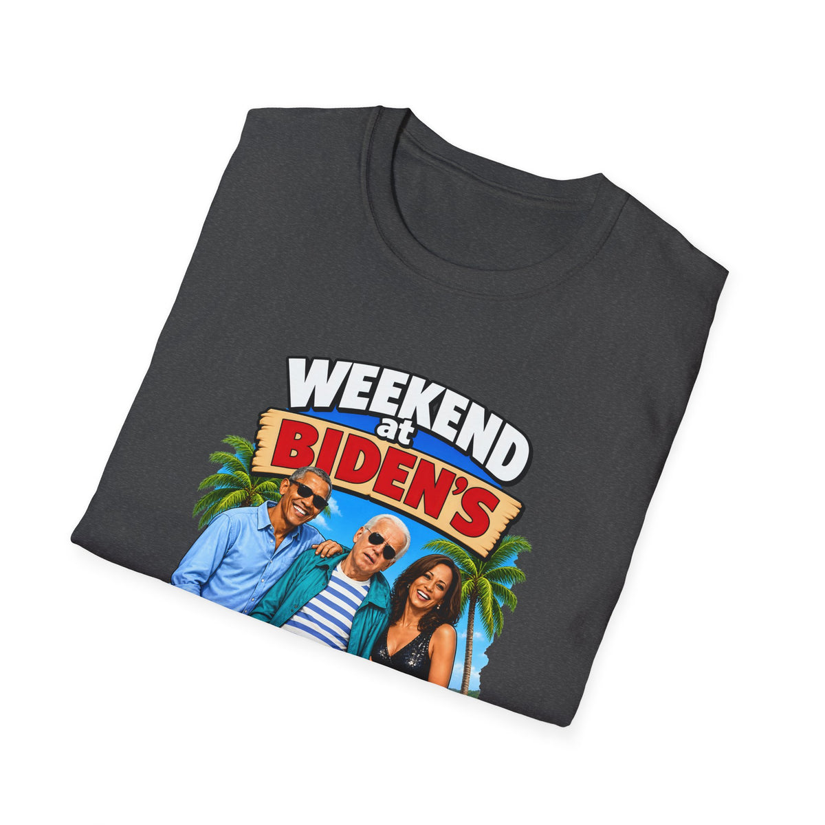 Weekend At Biden's — Beach Party Parody Graphic Unisex Softstyle T-Shirt
