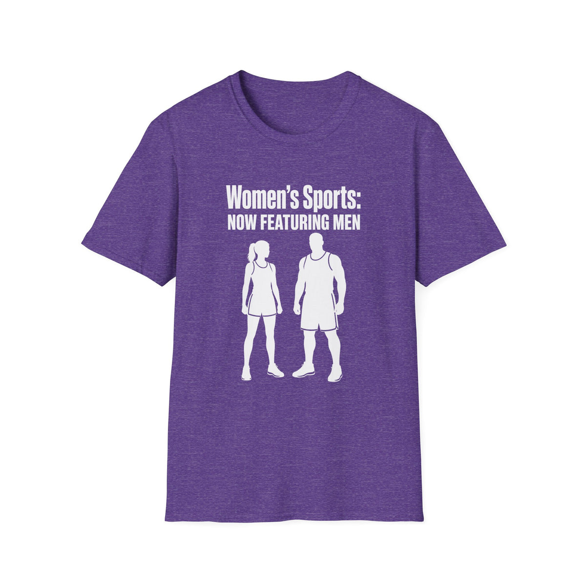Women's Sports Now Featuring Men — Athlete Silhouette Political Satire Unisex Softstyle T-Shirt