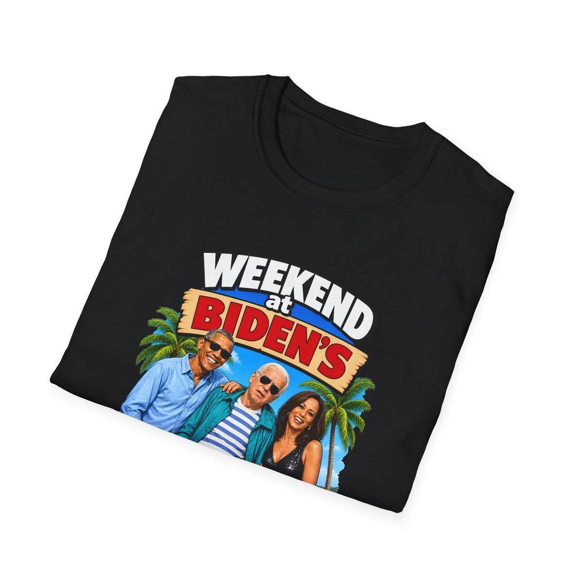 Weekend At Biden's — Beach Party Parody Graphic Unisex Softstyle T-Shirt