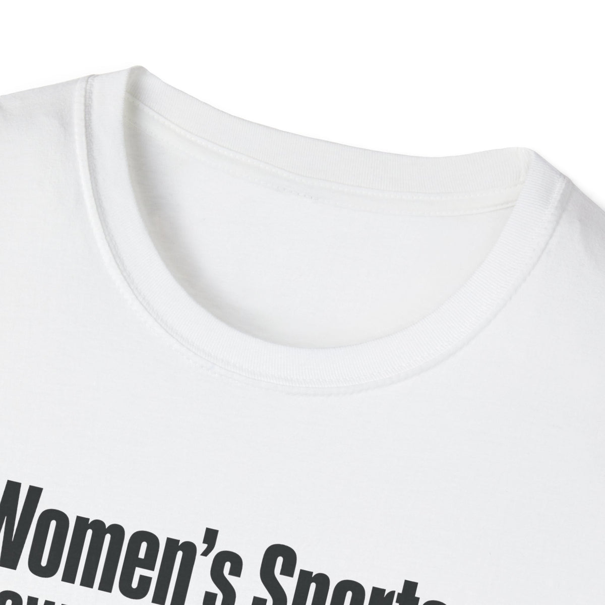 Women's Sports Now Featuring Men — Athlete Silhouette Political Satire Unisex Softstyle T-Shirt