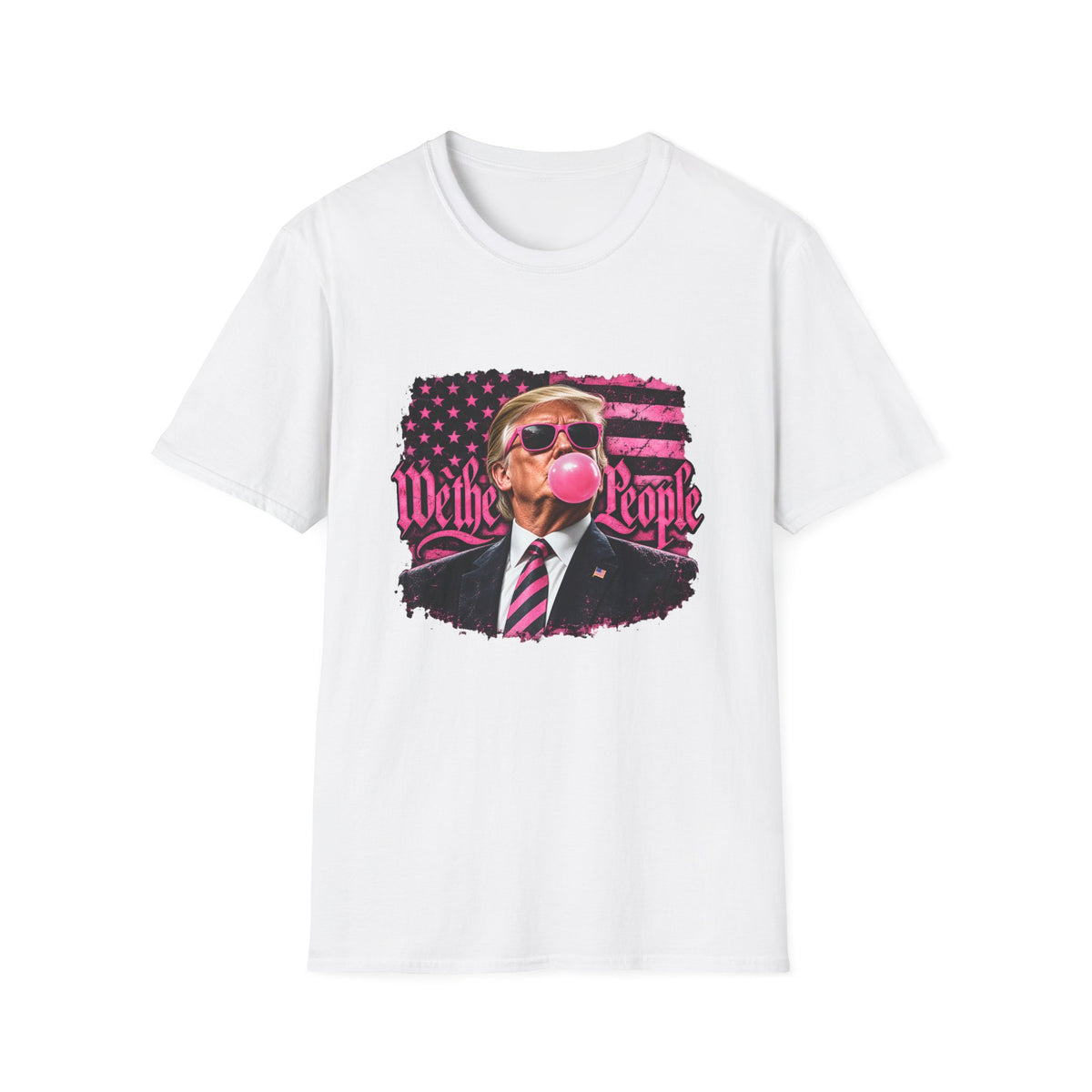 We The People — Trump Pink Bubblegum & Shades Graphic Unisex Softstyle T-Shirt