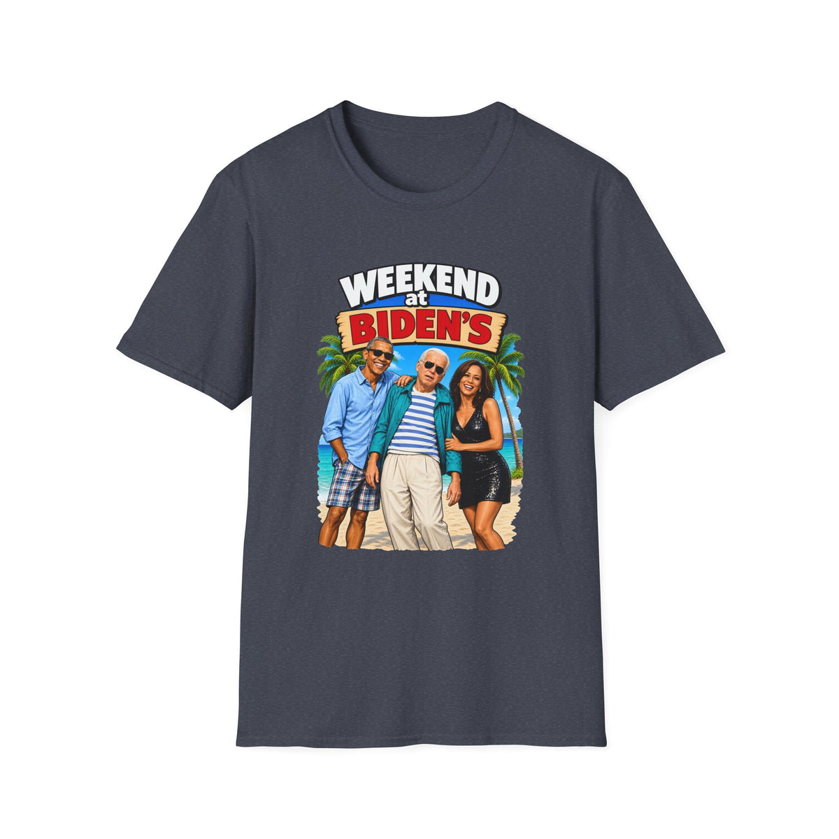 Weekend At Biden's — Beach Party Parody Graphic Unisex Softstyle T-Shirt