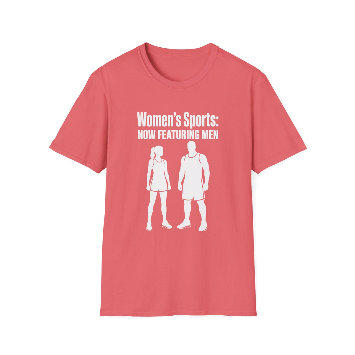 Women's Sports Now Featuring Men — Athlete Silhouette Political Satire Unisex Softstyle T-Shirt