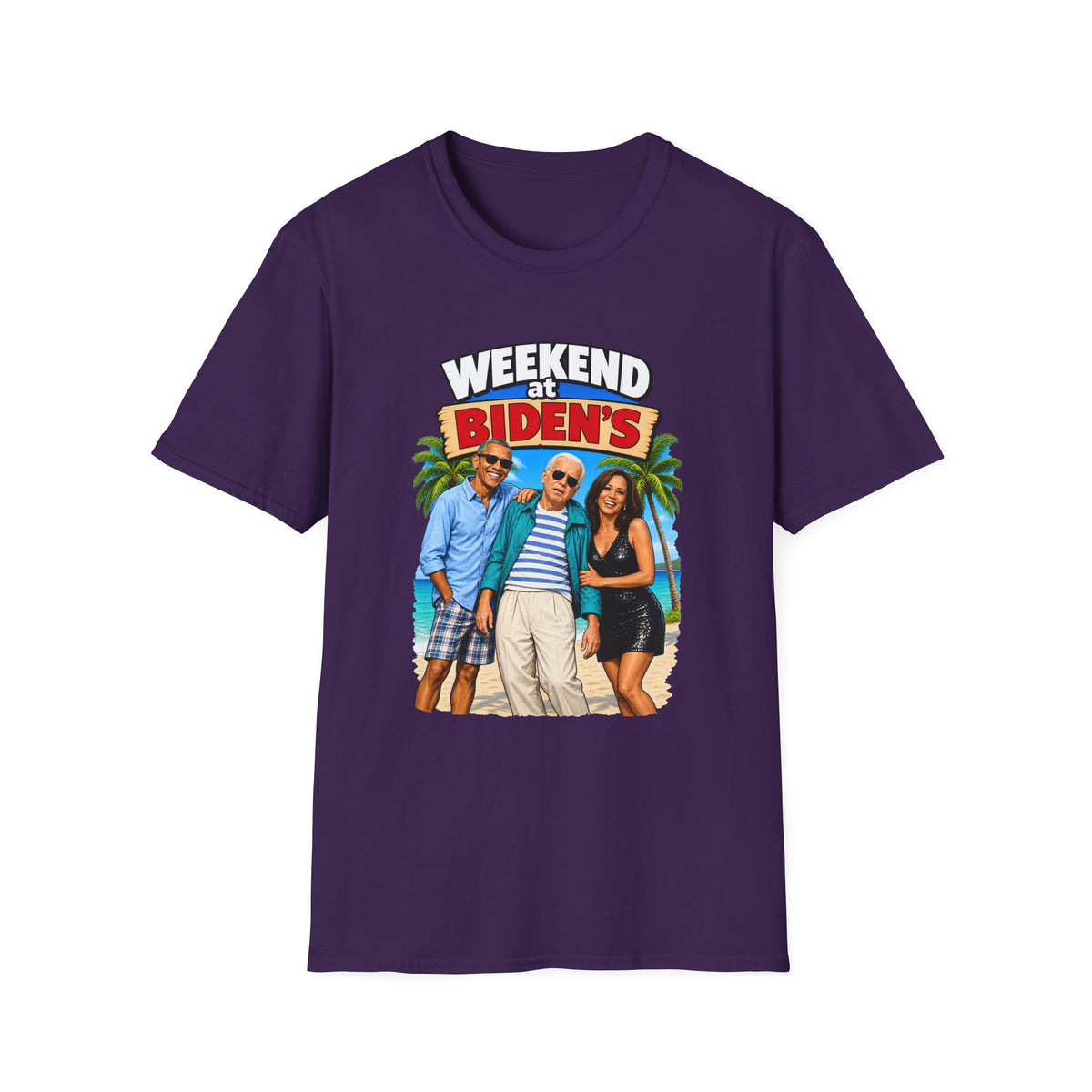 Weekend At Biden's — Beach Party Parody Graphic Unisex Softstyle T-Shirt