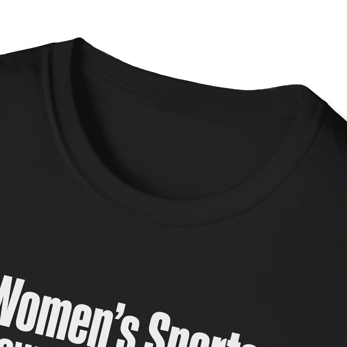 Women's Sports Now Featuring Men — Athlete Silhouette Political Satire Unisex Softstyle T-Shirt