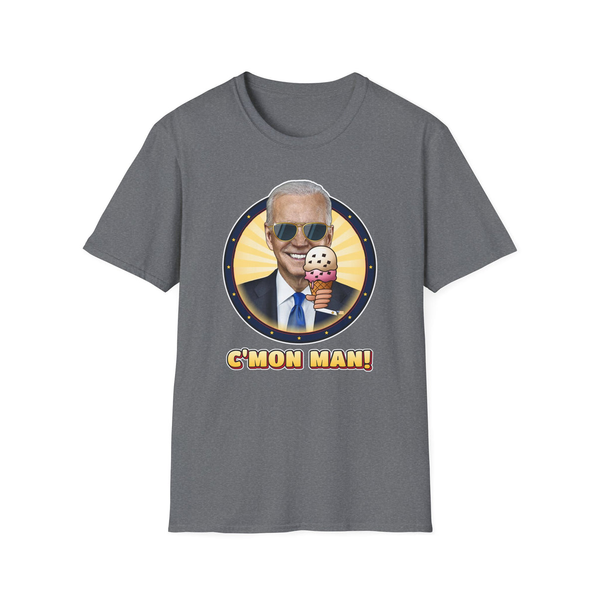 C'mon Man! — Joe Biden Aviators & Ice Cream Graphic Unisex Softstyle T-Shirt