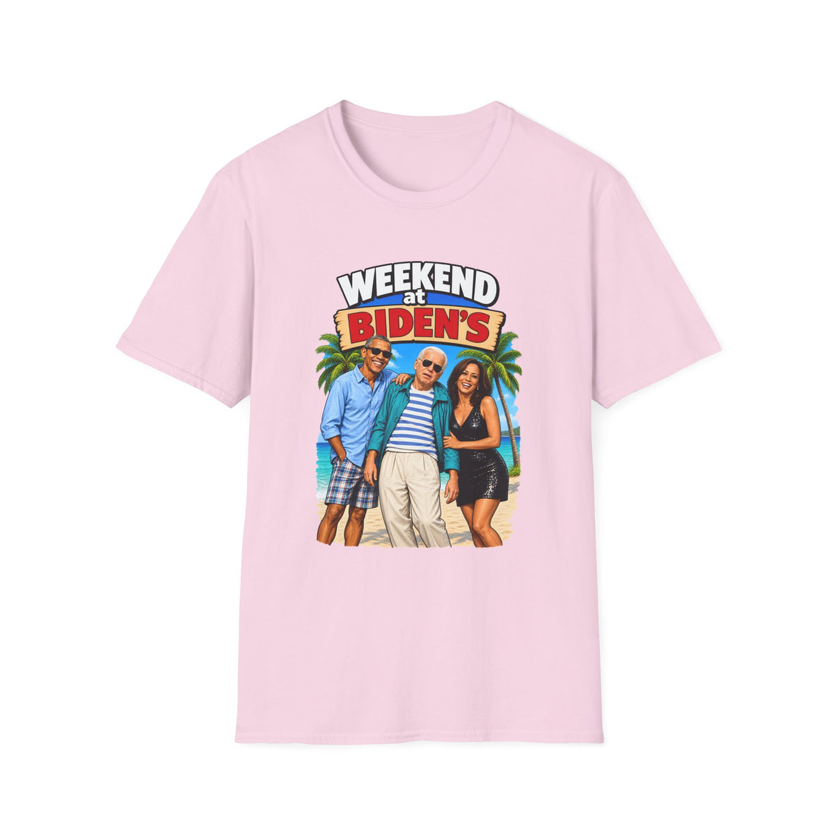 Weekend At Biden's — Beach Party Parody Graphic Unisex Softstyle T-Shirt