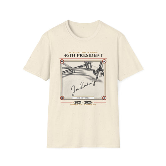 46th President - The Autopen (2021–2025) Vintage Engraving Portrait Unisex Softstyle T-Shirt