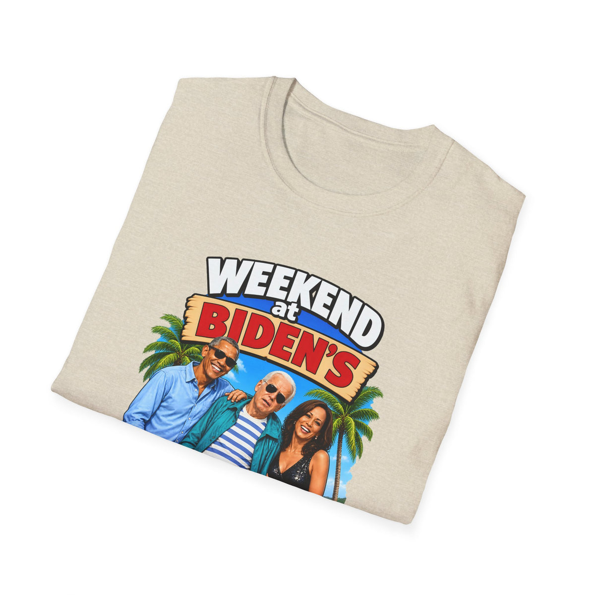 Weekend At Biden's — Beach Party Parody Graphic Unisex Softstyle T-Shirt