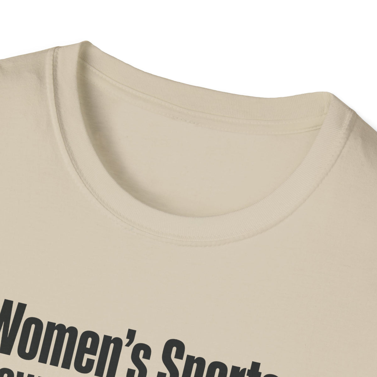 Women's Sports Now Featuring Men — Athlete Silhouette Political Satire Unisex Softstyle T-Shirt
