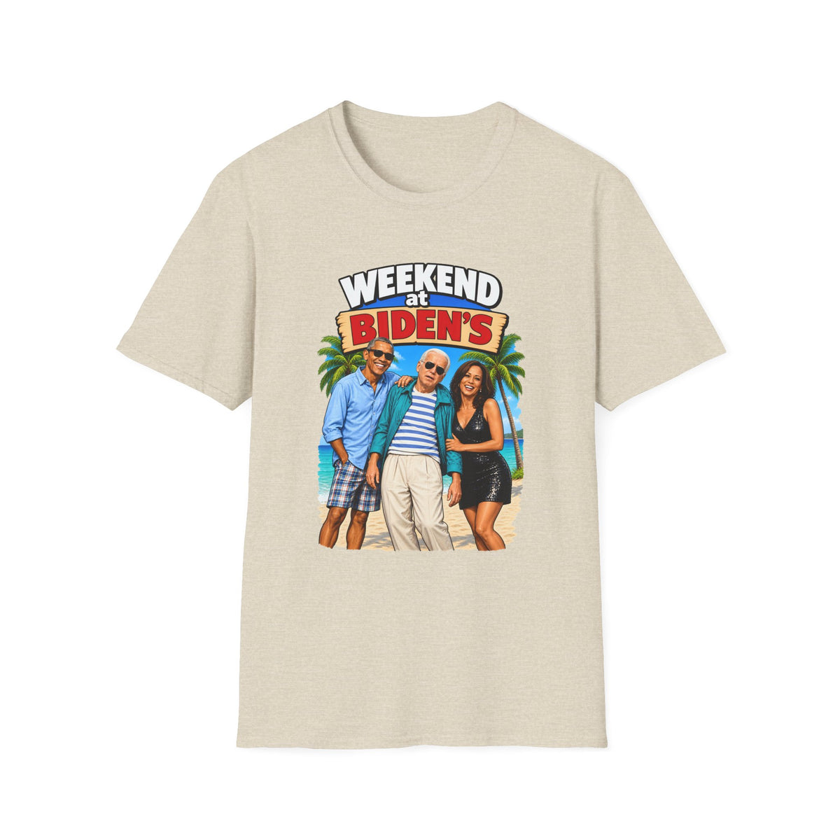 Weekend At Biden's — Beach Party Parody Graphic Unisex Softstyle T-Shirt