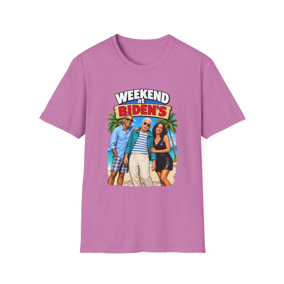 Weekend At Biden's — Beach Party Parody Graphic Unisex Softstyle T-Shirt