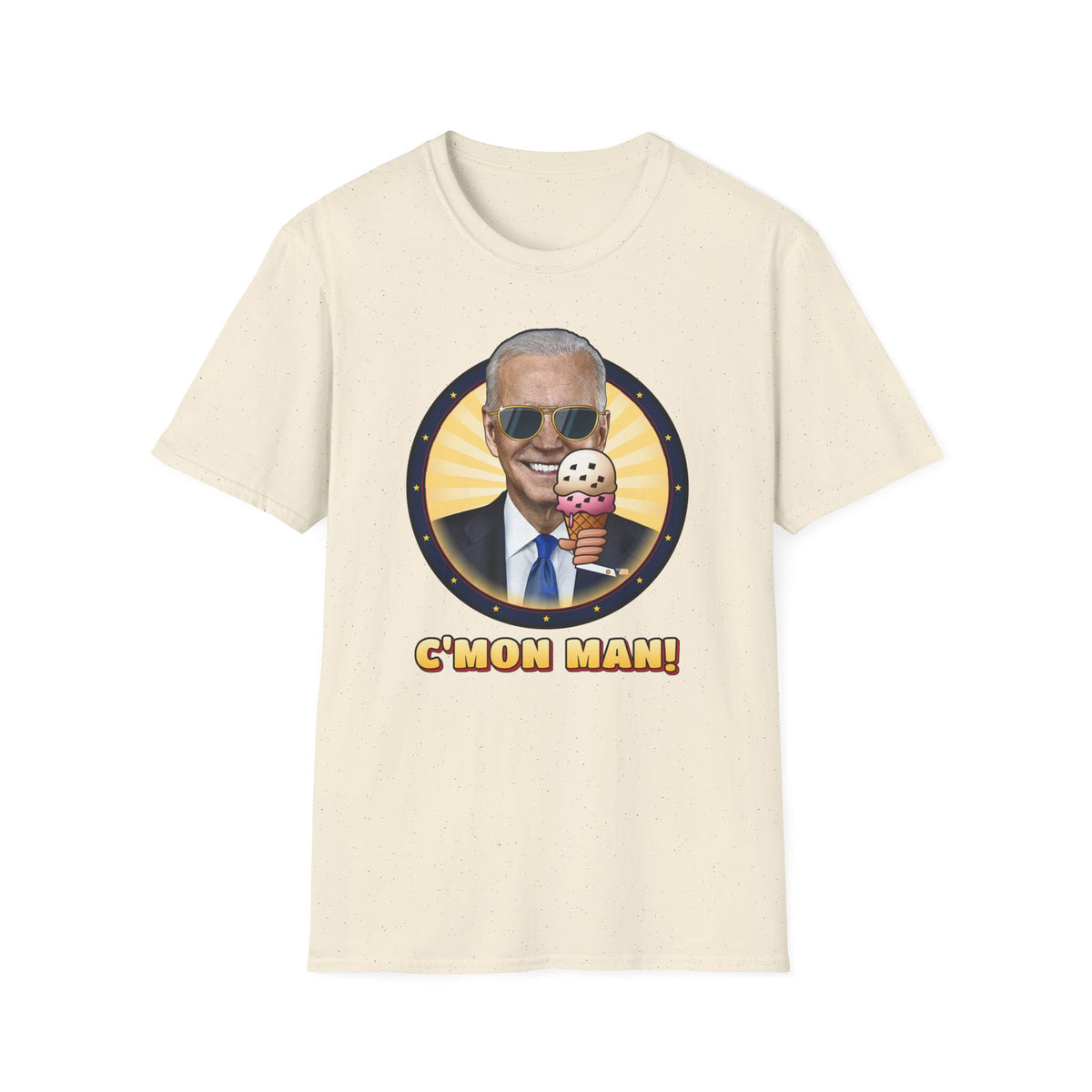 C'mon Man! — Joe Biden Aviators & Ice Cream Graphic Unisex Softstyle T-Shirt