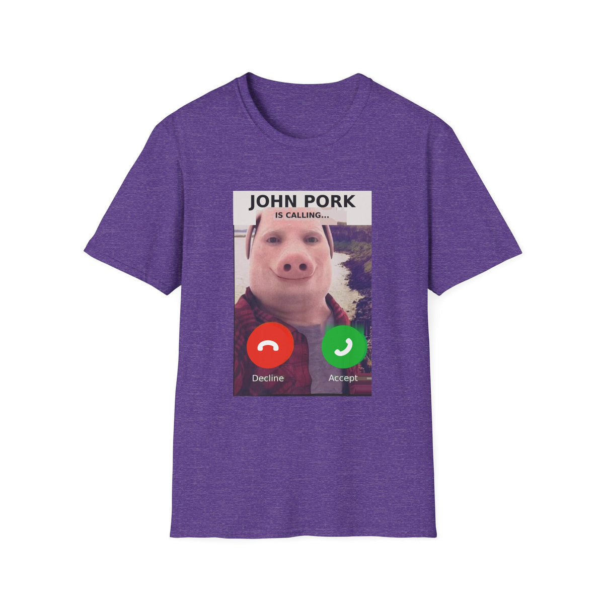 John Pork Is Calling — Viral Incoming Call Meme Unisex Softstyle T-Shirt