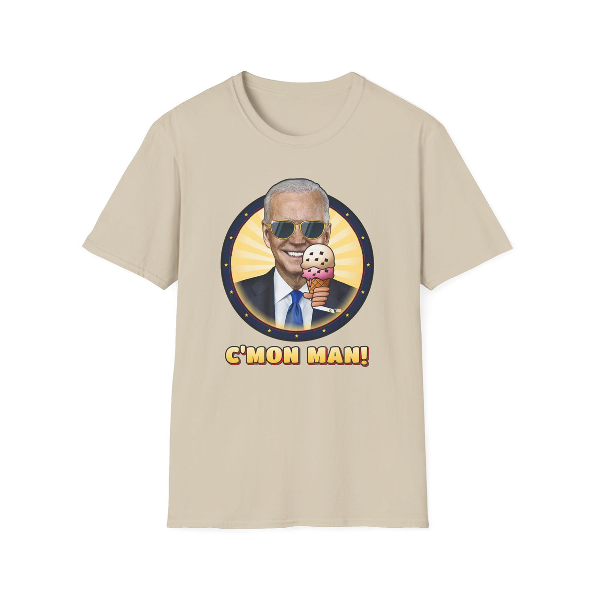 C'mon Man! — Joe Biden Aviators & Ice Cream Graphic Unisex Softstyle T-Shirt