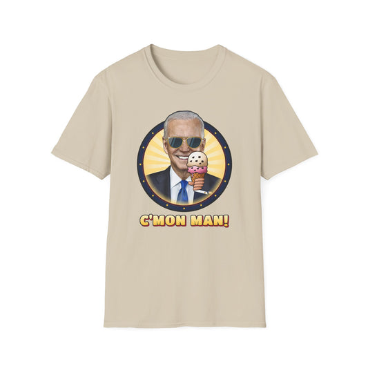 C'mon Man! — Joe Biden Aviators & Ice Cream Graphic Unisex Softstyle T-Shirt