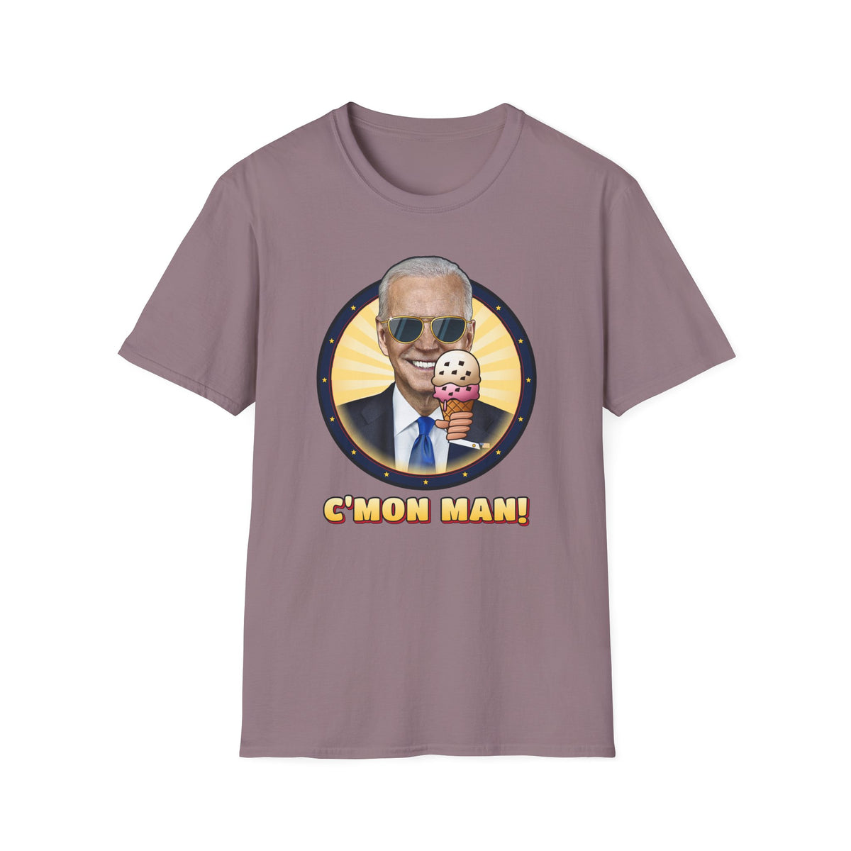 C'mon Man! — Joe Biden Aviators & Ice Cream Graphic Unisex Softstyle T-Shirt