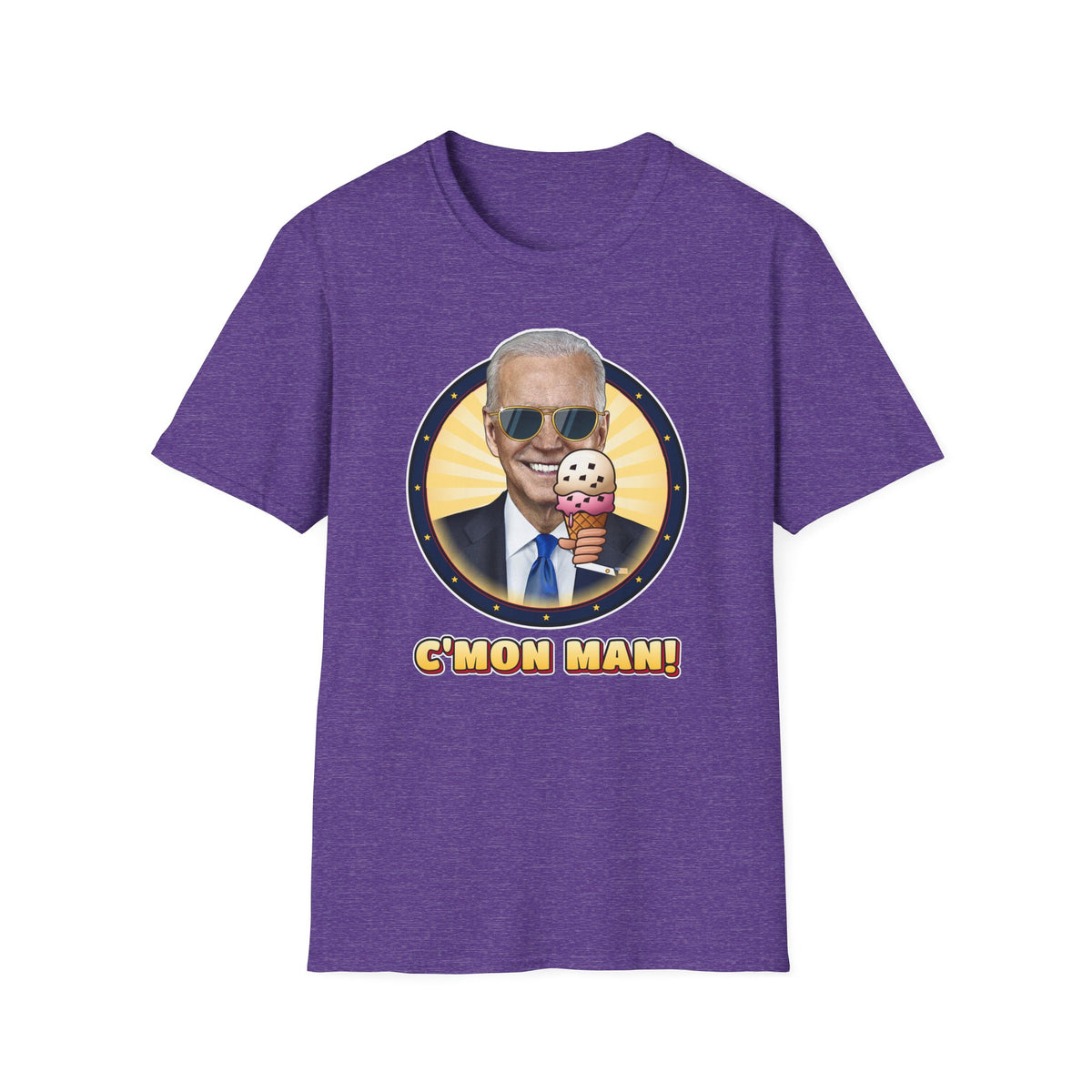C'mon Man! — Joe Biden Aviators & Ice Cream Graphic Unisex Softstyle T-Shirt