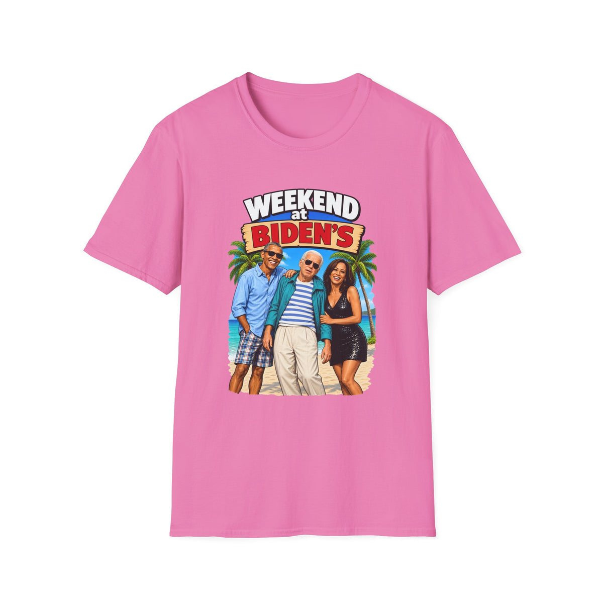 Weekend At Biden's — Beach Party Parody Graphic Unisex Softstyle T-Shirt