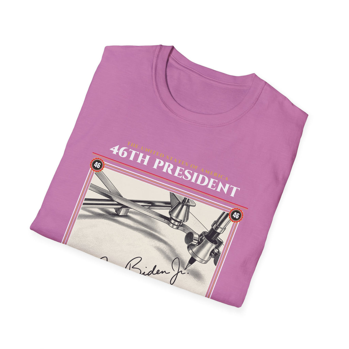 46th President - The Autopen (2021–2025) Vintage Engraving Portrait Unisex Softstyle T-Shirt