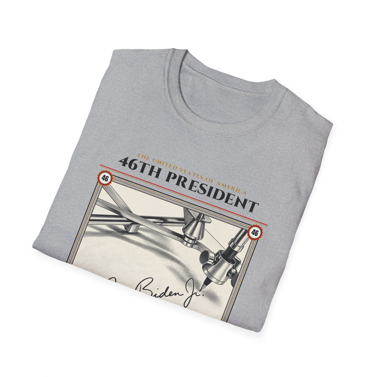 46th President - The Autopen (2021–2025) Vintage Engraving Portrait Unisex Softstyle T-Shirt